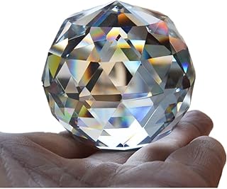 Quartz Glass Crystal Faceted Natural Ball Stones and Minerals Feng Shui Crystals Balls Miniature Figurine Kristal Products (60mm)