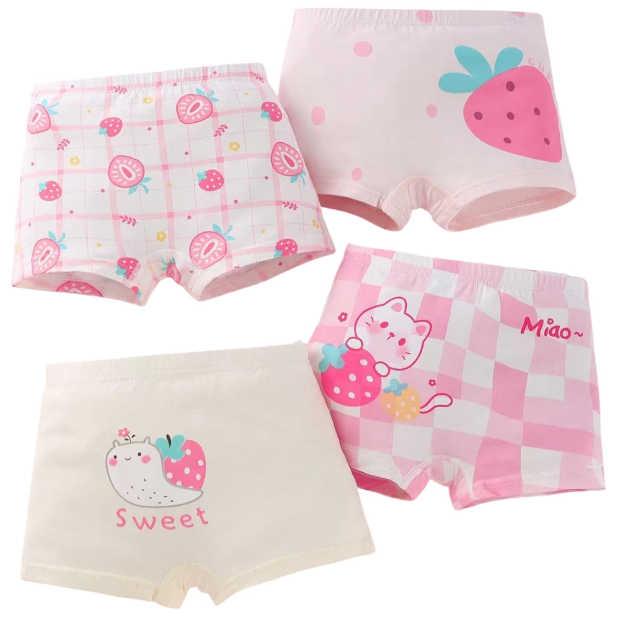 Tinnie Frenzy Girls' Premium Cotton Boxer Briefs – Soft Breathable Underwear, Multi-Pack (4,6,8 &10) with Fun Prints & Vibrant Colors (in, Age, 5 Years, 6 Years, Regular, 4, Multicolour) - Image 3 thumbnail