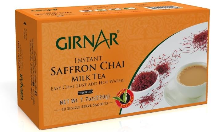 Girnar Instant Chai Premix With Saffron, 10 Sachet Pack