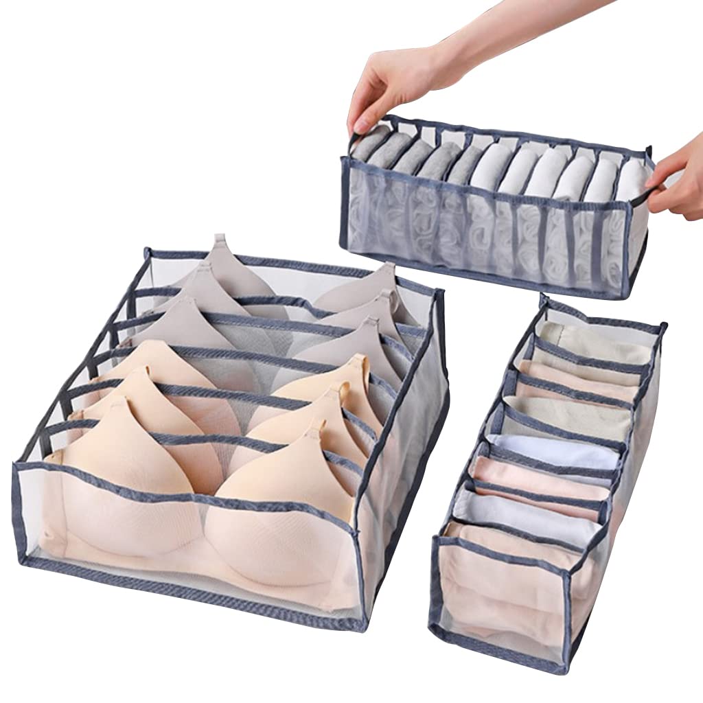 HASTHIP® 3pcs Dresser Drawer Underwear Organizer, Wardrobe Clothes
