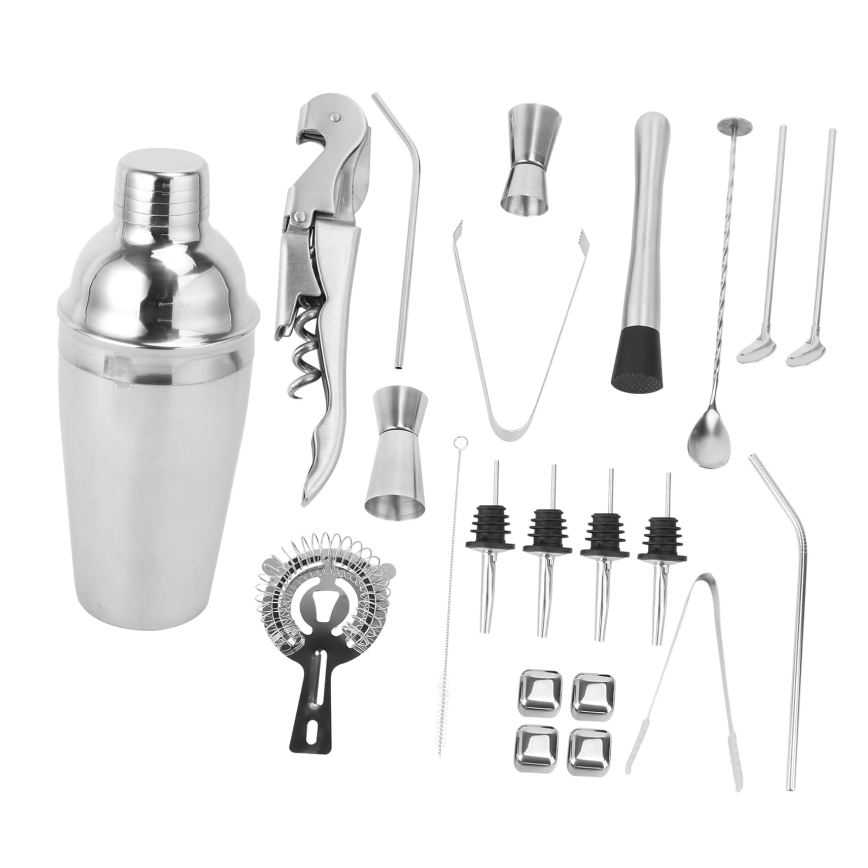 22 Piezas Coctelera de Acero Inoxidable Kit de Utensilios de Bar Herramienta para Cócteles Equipo para Cócteles Casa o Fiestas