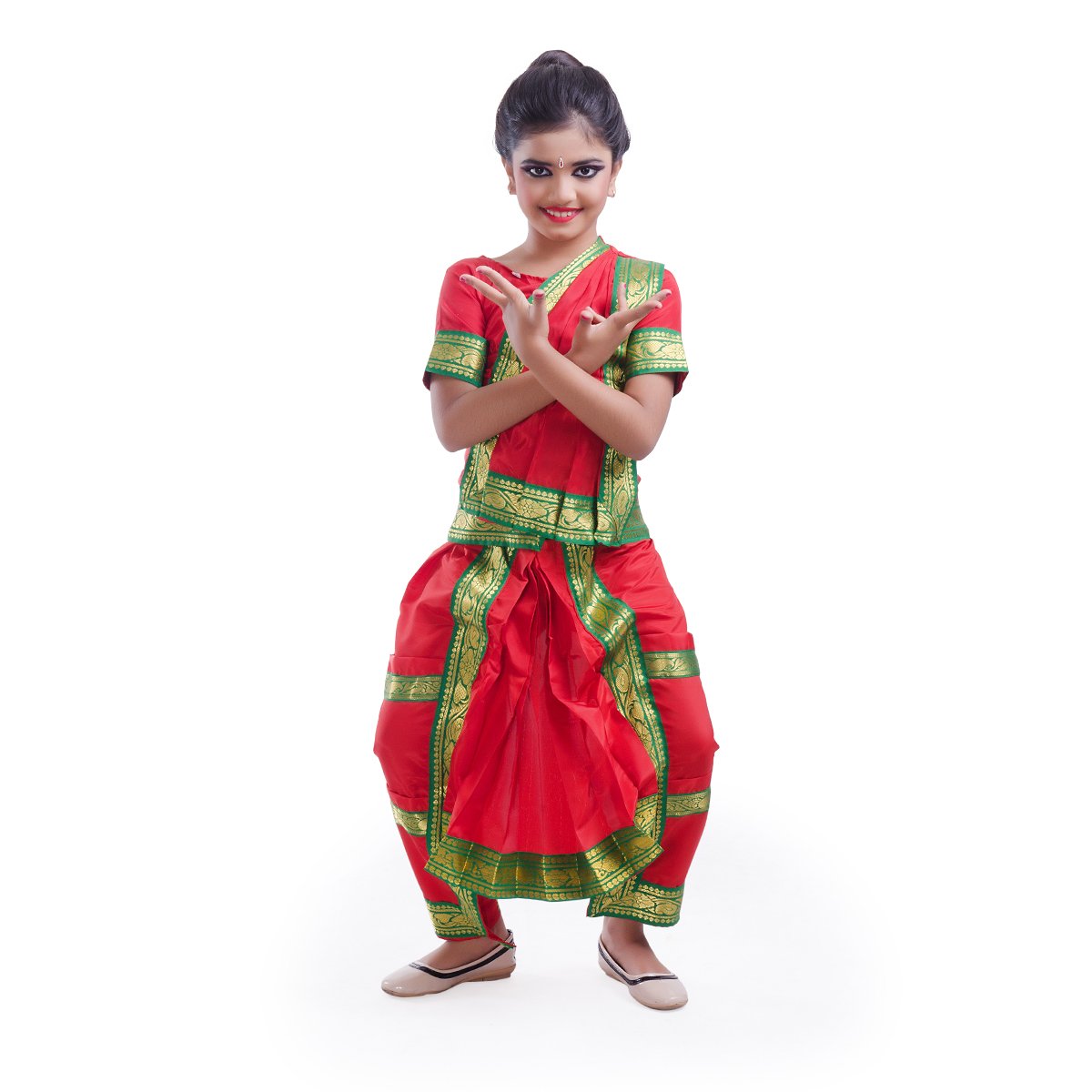 Fancydresswale Bharatnatyam Dance Dress for Girls-image-18