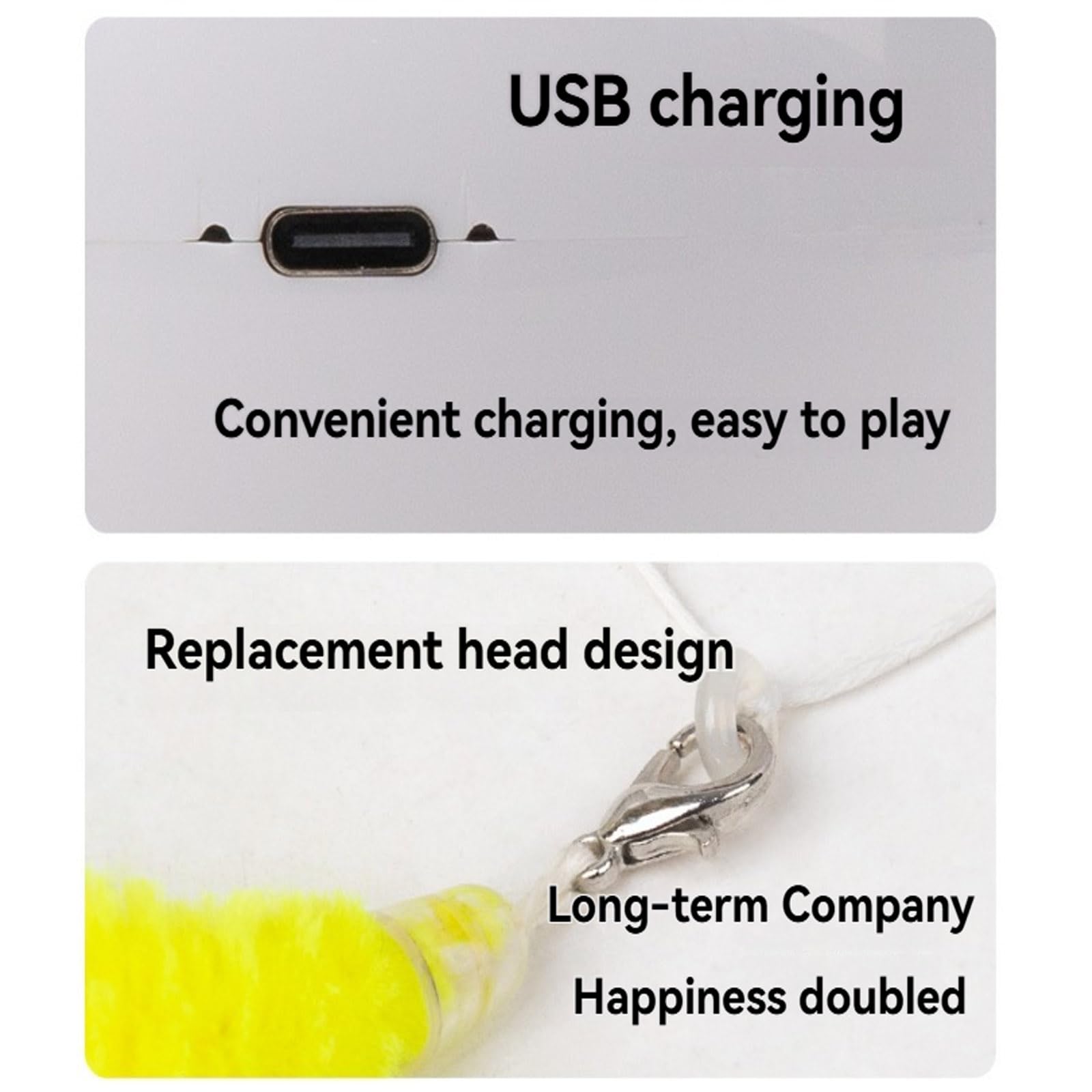 Wuselwurm Katzenspielzeug, Smart Motion Katzenspielzeug Mit Wurmdesign, Intelligent Electric Interactive Cat Toy, Type-C Rechargeable Cat Toy with Feather, Relieves Anxiety (*1 Set)