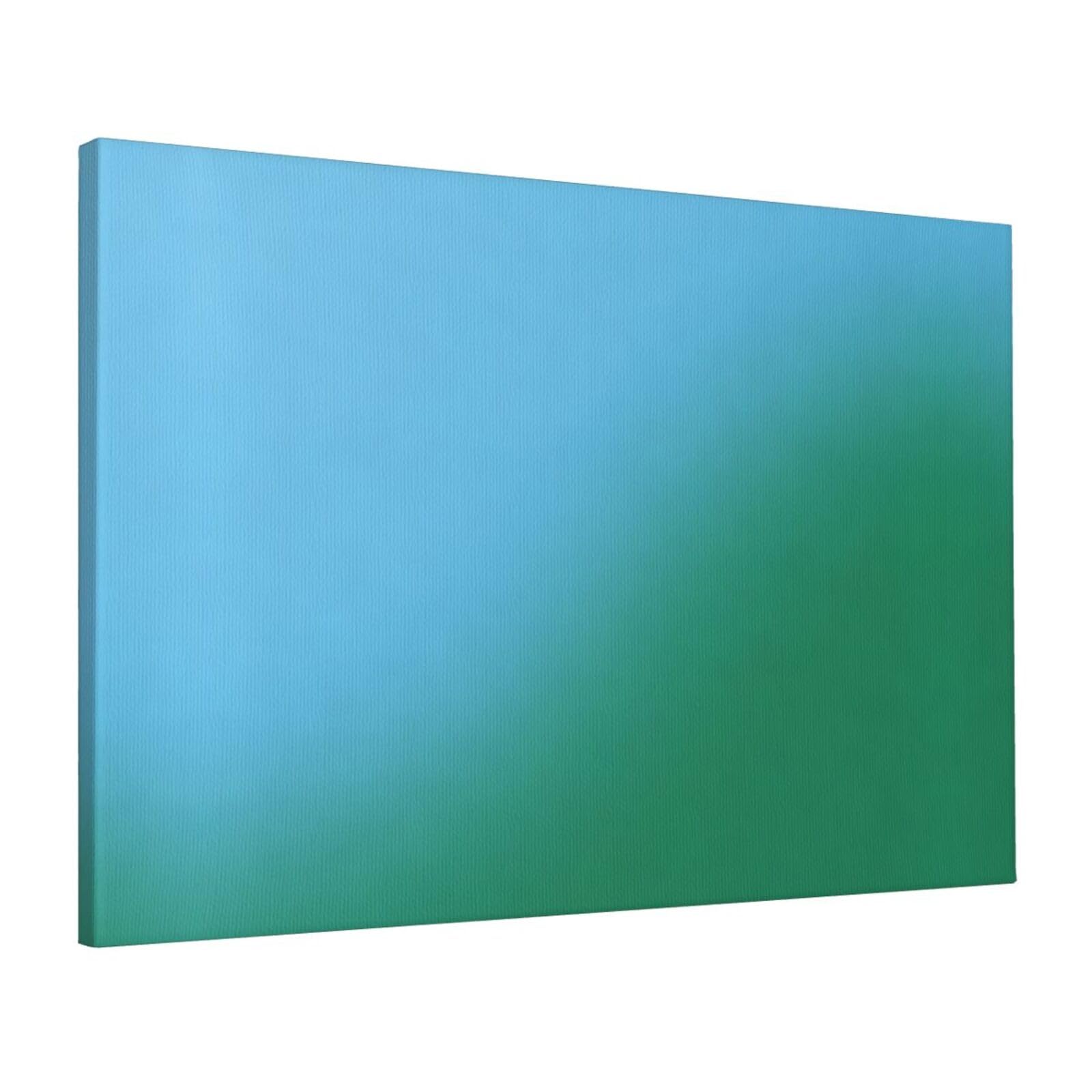 CNTDBU Blue Green Fade Canvas Wall Art 16x24 Inch-Large Modern Painting Print for Living Room, Framed Ready to Hang Artwork for Bedroom