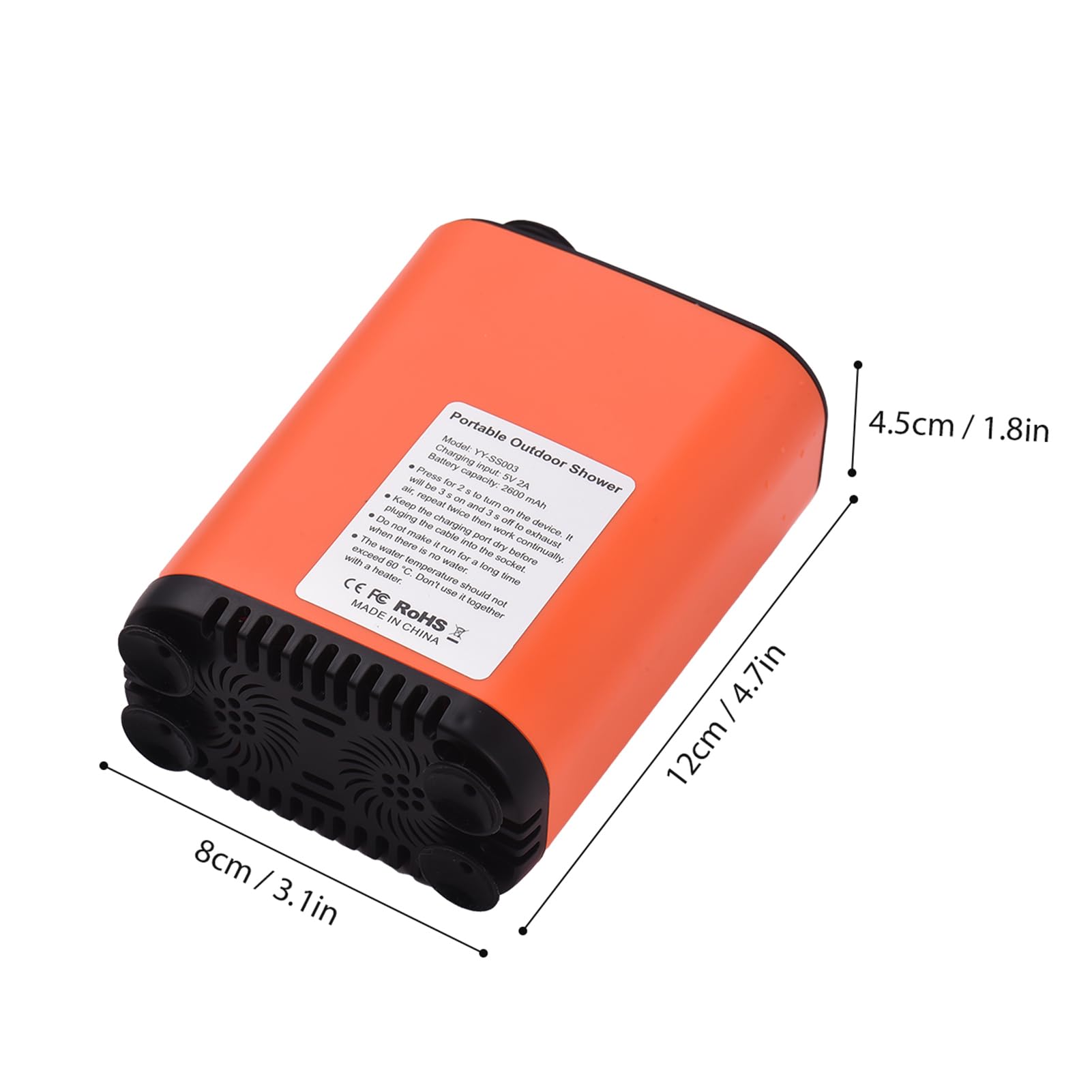 Doccia portatile campeggio, pompa doccia campeggio flusso d'acqua 3 livelli | Pompa per doccia esterna con angolo del tubo da 5,9 piedi, doccia riscaldata per campeggio, spruzzatore d'acqua per i viaggi