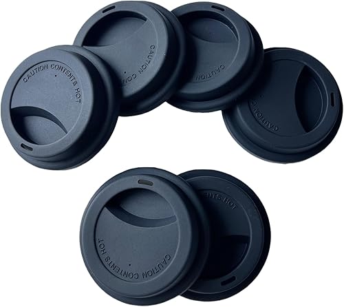 Fundas de silicona para tazas, tapas de silicona reutilizables para tazas, tazas y tazas flexibles, tapas de tazas calientes para café, color negro,