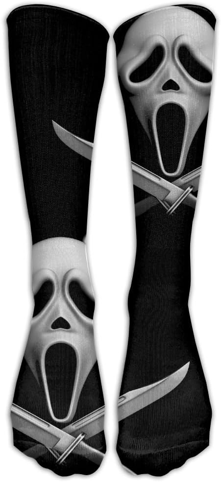 HFXFM's 3d Scream Mask Ghost Face Casual Athletic Socks Novelty Calf High Running Long Sock Unisex