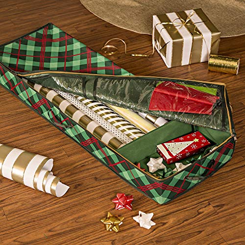 Honey-Can-Do SFT-07749 Plaid Gift Wrap Organizer