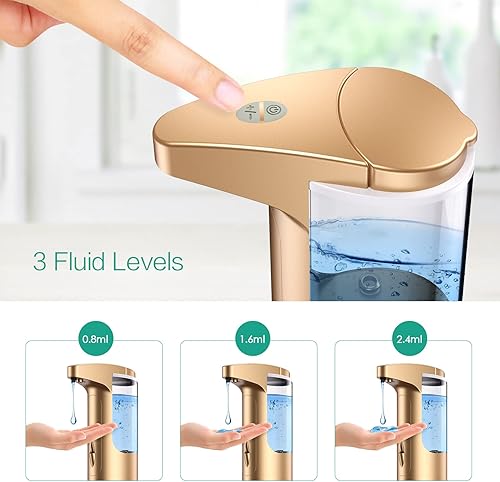 Miniatura 3 de Dispensador de jabón automático sin contacto de 12.5 onzas, dispensador automático de jabón líquido para manos, funciona con pilas, volumen