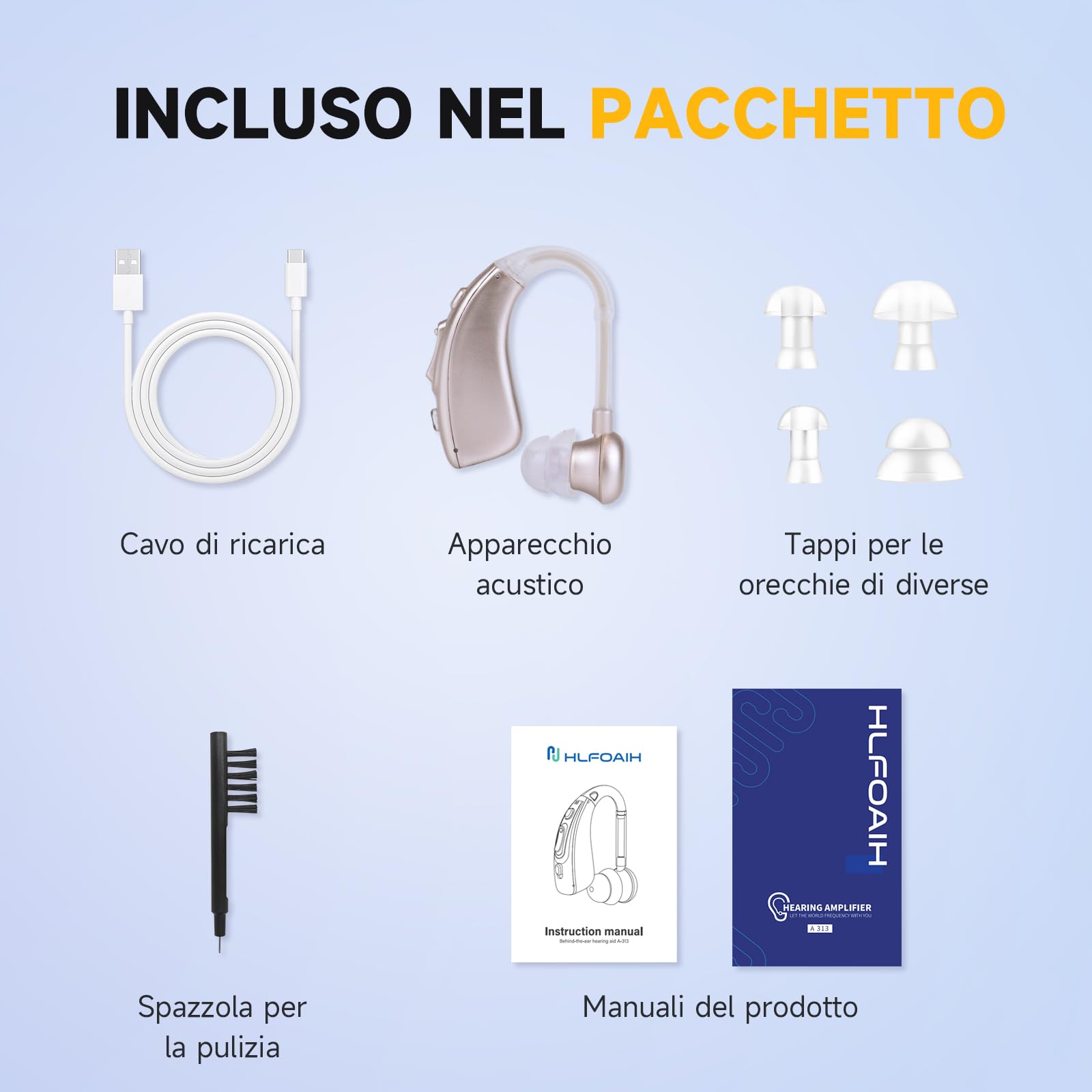 Dispositivo ricaricabile Eovuox, batteria a lunga durata, qualità audio ad alta definizione, funzione di riduzione del rumore