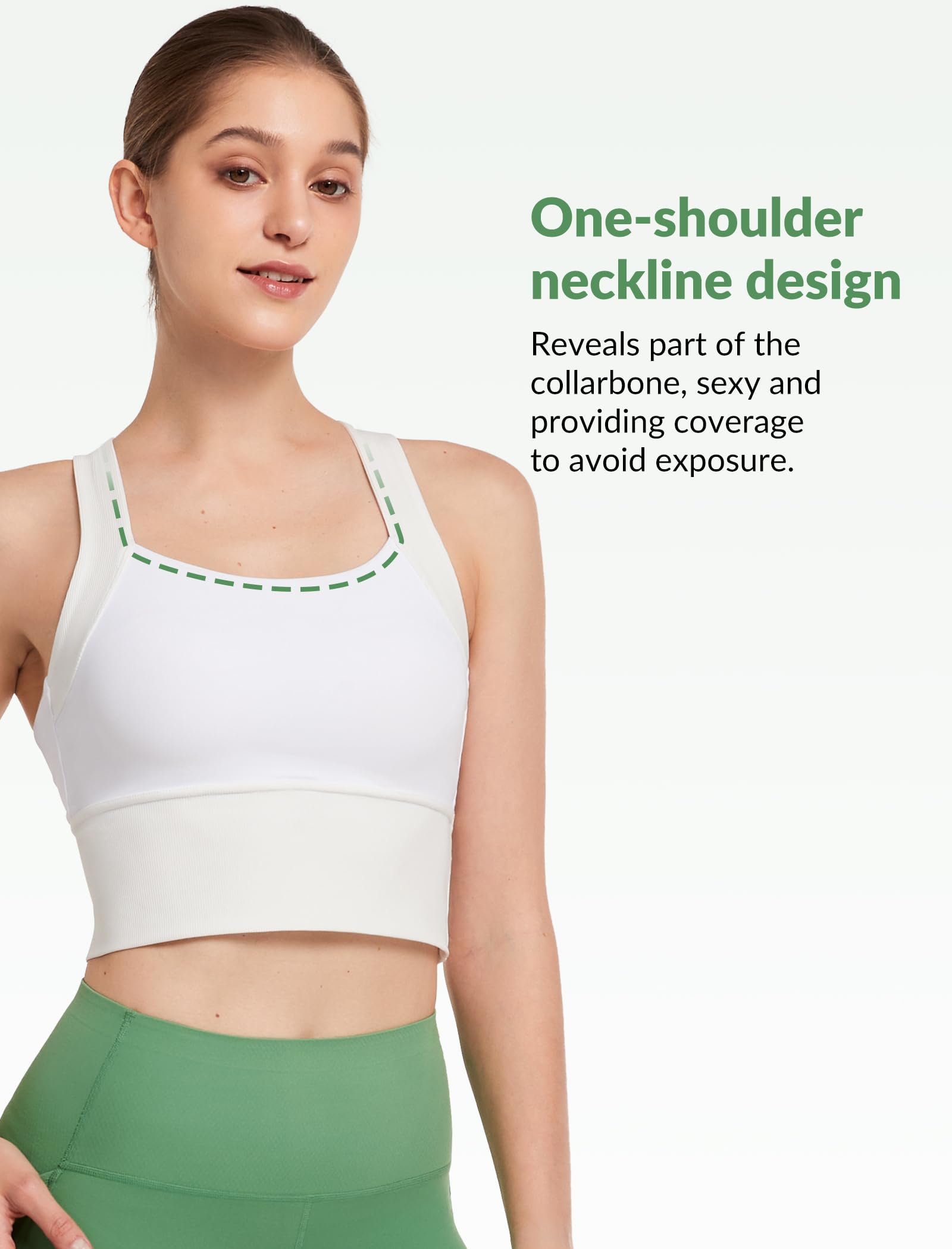 Yvette Longline - Brasier deportivo de yoga con tirantes cruzados para mujer, con laterales anchos y altos, soporte ligero, camiseta sin mangas