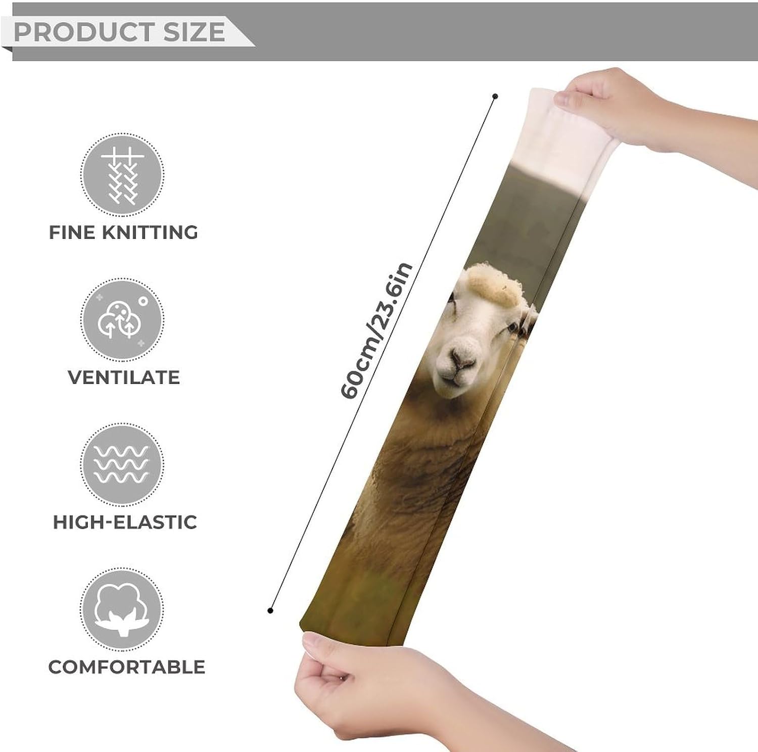 Two White Sheep Knee High Stockings for Women 23.6" Breathable Thigh High Stockings Over The Knee Socks