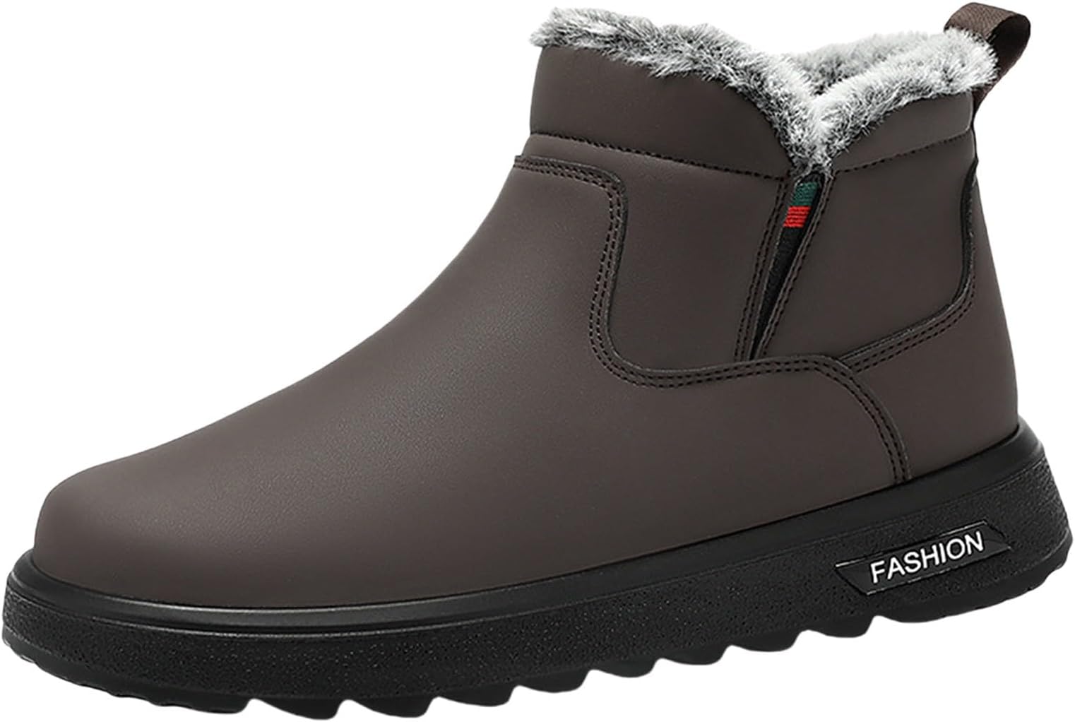 Men's Warm Snow Boots, Ankle Boots, Fleece Lined, Winter Side Boots, Short Hiking Boots, Slip On Outdoor Shoes, Lightweight Casual Shoes, Plain Classic Winter Boots for Unisex