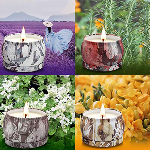 Birthday Gifts for Women Aromatherapy Candles 4 Pack 120 Hours Long Lasting Scented Candles Set for Women Gifts Soy Wax Candles for Home Decor Fragrances Portable Tins Candles Party Valentines Day - Thumbnail 2