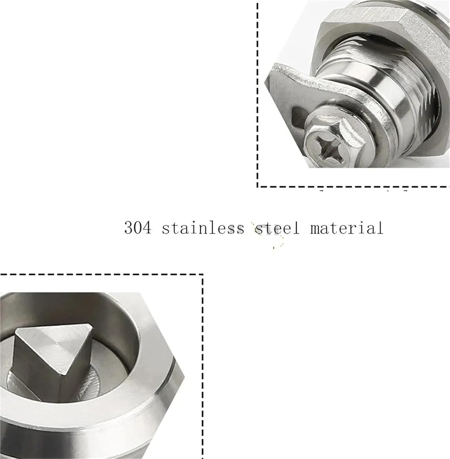 22mm MS705 Distribution Cabinet Lock Panel 304 Stainless Steel 4-Corner Cylinder Marked Door(1 Set of 4 Angles H)