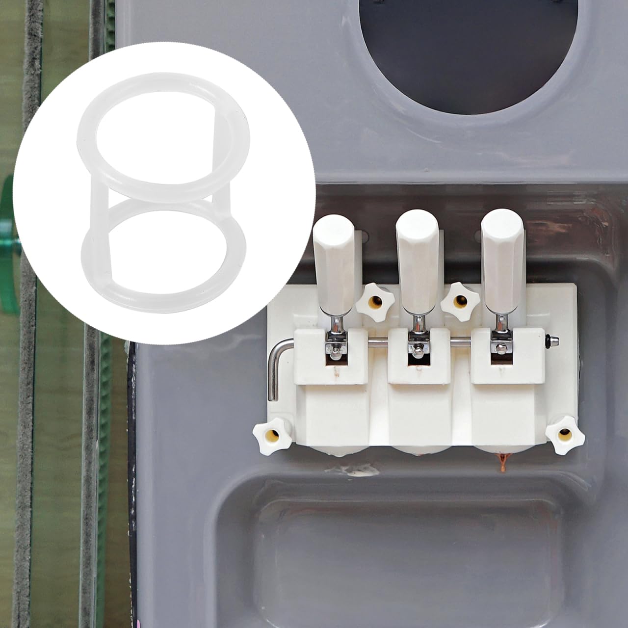 Lot de 3 joints d'étanchéité pour sorbetière Pièces de rechange universelles Joints anti-fuite pour machines à crème glacée Installation durable et réutilisable