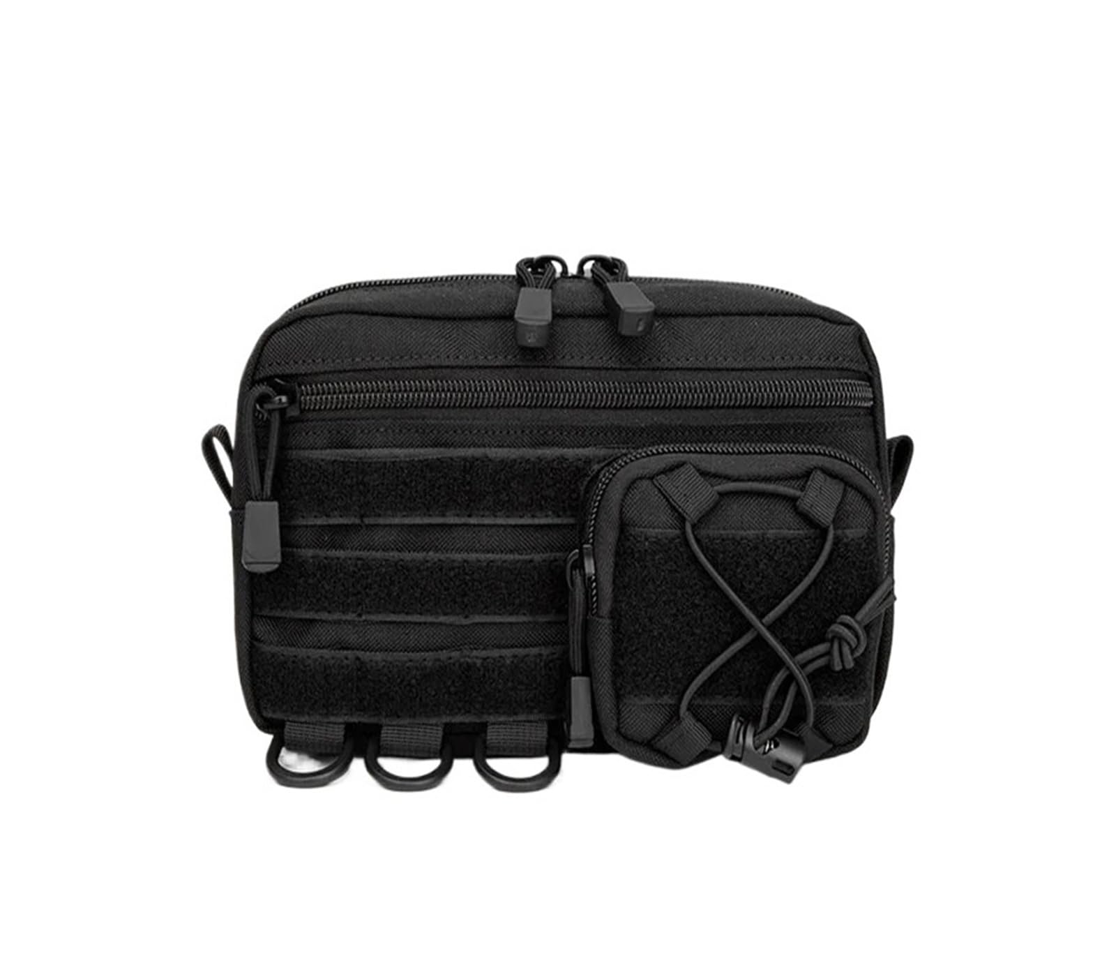 1000D EDC Pouch Molle Organizer Bag Multiple Pockets Utility Pouch Tool Storage Case Phone Holder for Outdoor Hunting Fanny Pack(Black)