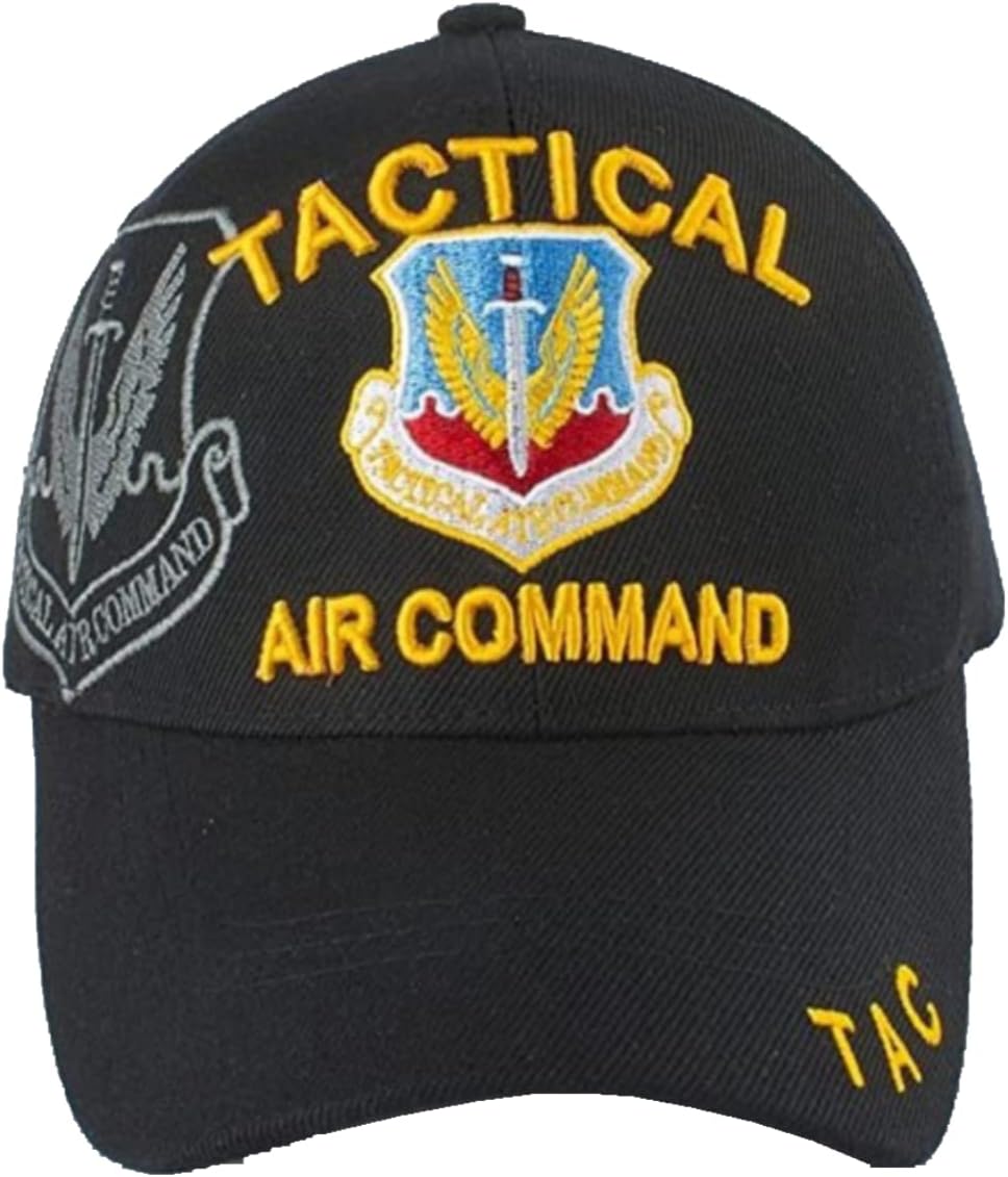Tactical Air Command (Emblem) (Subdued Emblem on Side) (TAC on Bill) (Gold Letters) Baseball Cap (Black)