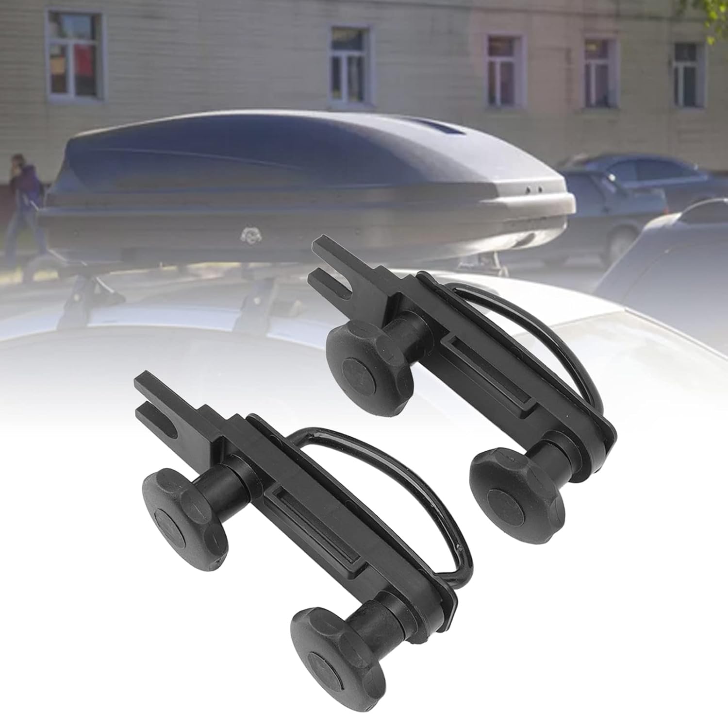 Fdit Roof Rack Cross Bar Aluminum, Universal Roof Mounting Fitting Kit Universal Crossbars Set U Screws Locknut Rubber Gasket Small Light Roof Luggage Accessories