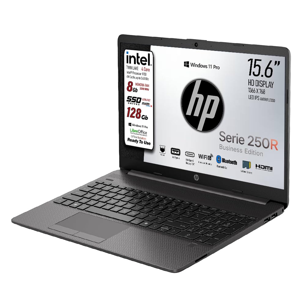 HP 250 Notebook Intel N150 3.60GHz 4Core RAM 8GB SSD 128GB Display 15.6" HD