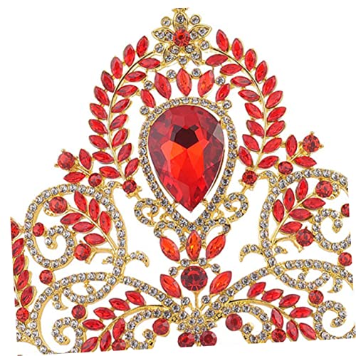 Couronne baroque rouge de mariage : diadème rétro d'exception - 4