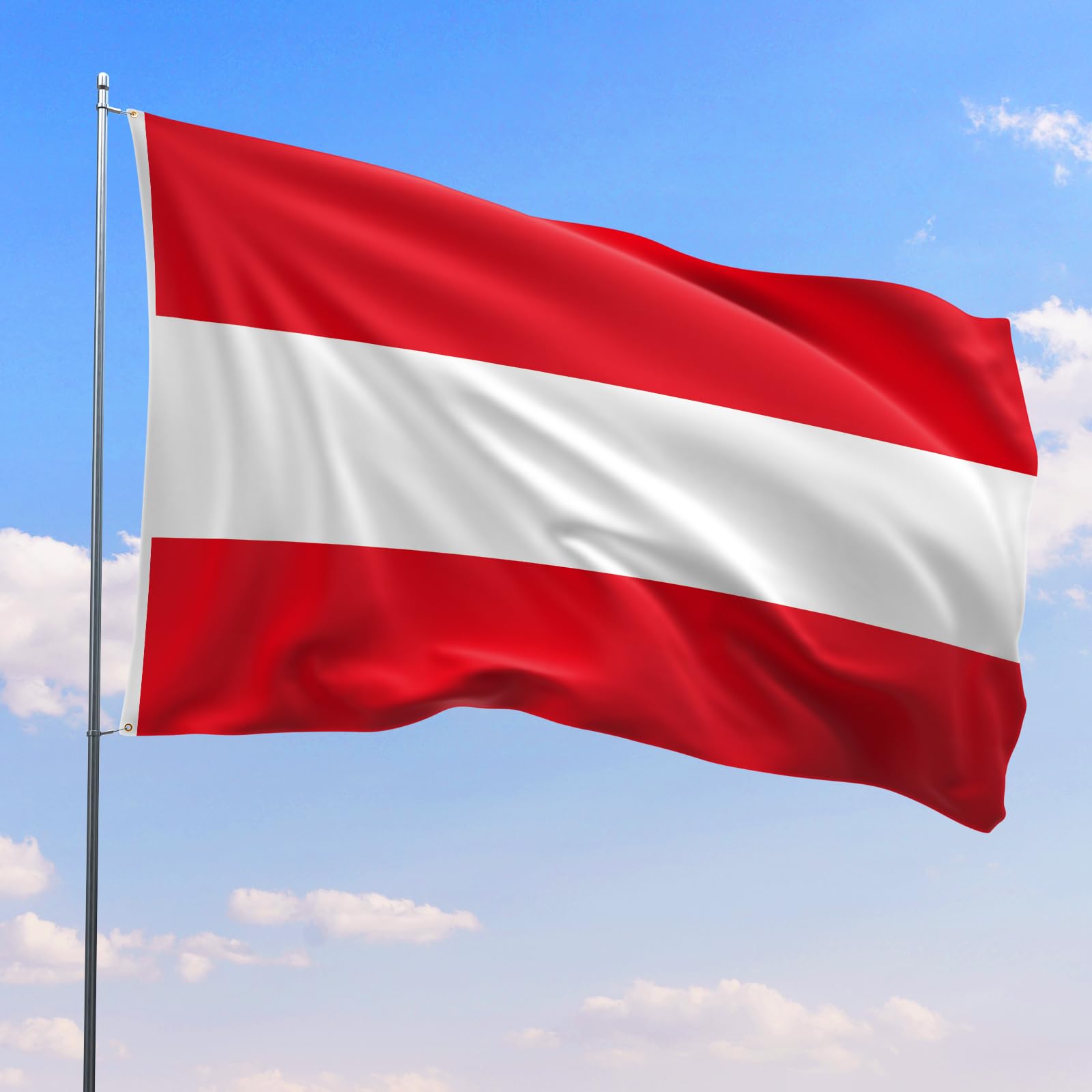 PartyYaa Austria Flag, 5ft x 3ft Austrian Flag for Party Decorations Single Side with 2 Brass Eyelets, Waterproof - Image 4