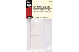 White 4" x 64" Iron-On Adhesive Fabric Mending Tape