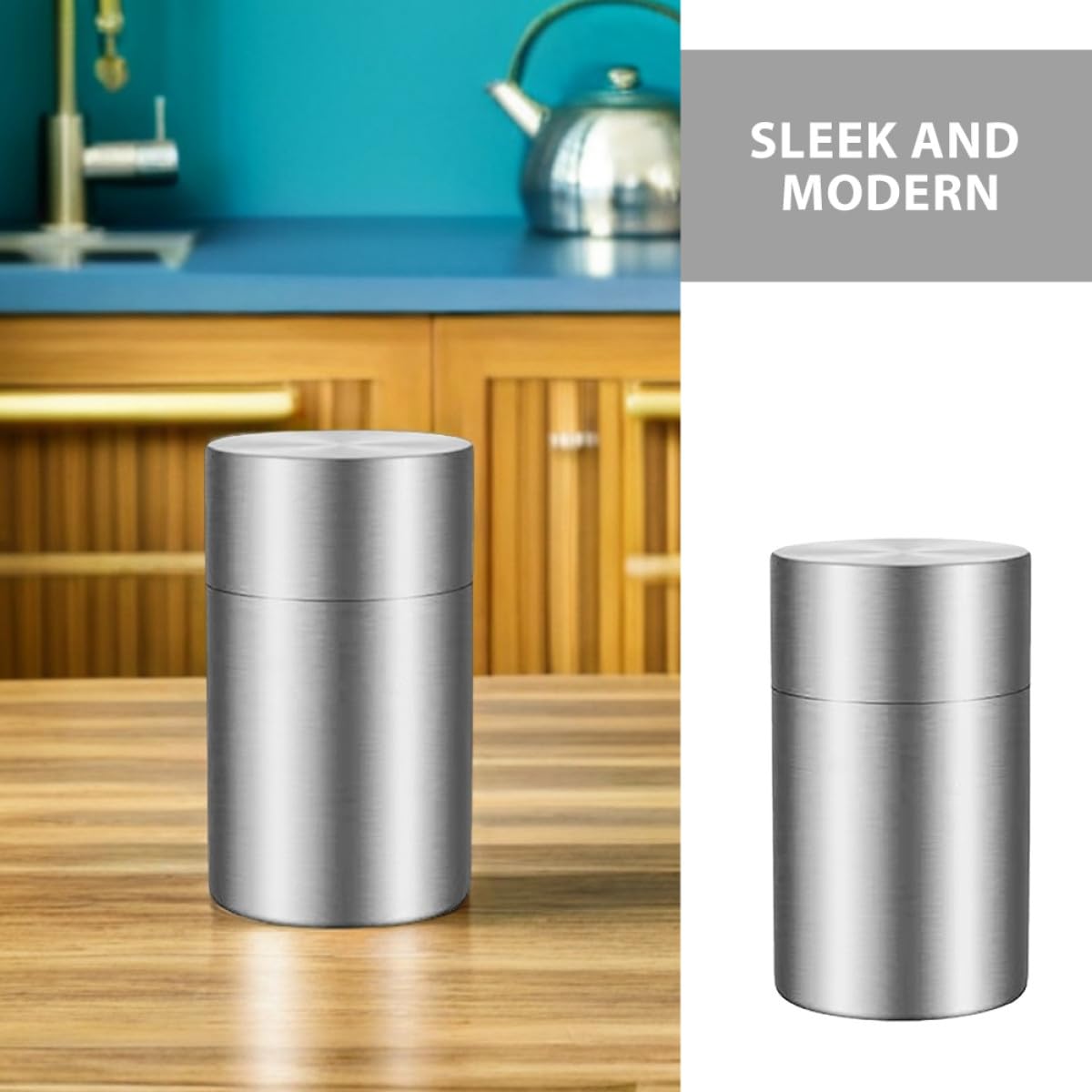 Sewroro 2 Latas de Té Metálicas con Doble Sellado para Almacenamiento de Hojas Sueltas, Café, Azúcar y Especias en Cocina