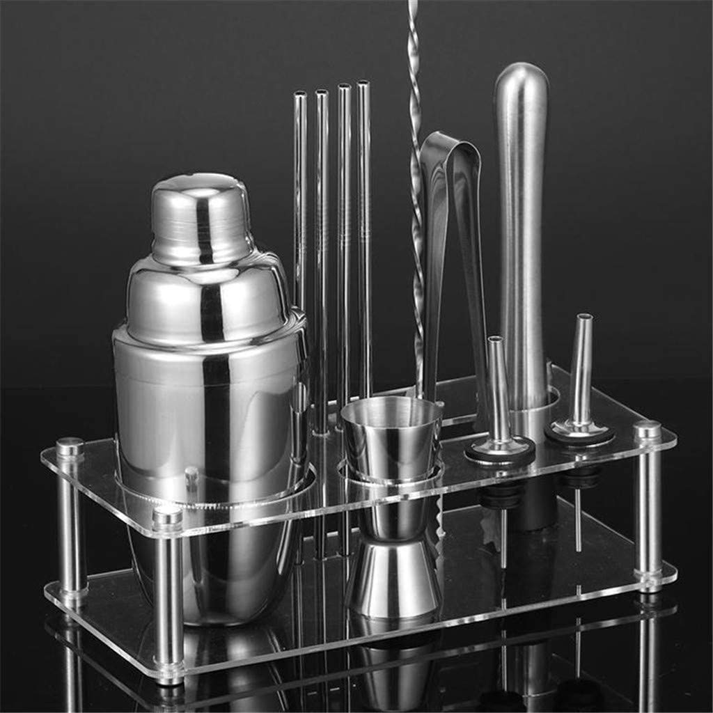 Cocktail Shaker Set con Stand -12 Pezzi Kit Barista in Acciaio Inox con Shaker Martini da 25oz, Set di Shaker Premium Martini per miscelazione