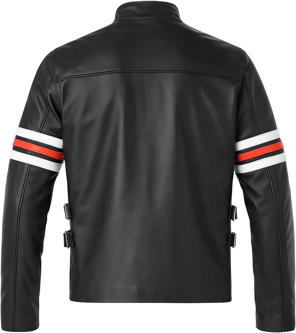 Hugh Laurie Gregory Giacca da motociclista in pelle nera 2XS - 4XL