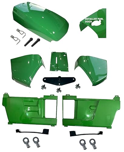 Capó superior con kit de puerta de combustible instalado/Kit de puerta de combustible/panelesLH & RH/Catch/Cowl & Cover se adapta a John Deere 4500