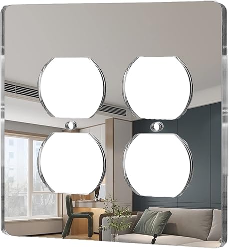 Miniatura 59 de Placas de interruptor de luz de espejo, cubiertas de salida de placa de pared duradera, placas de interruptor de espejo de acrílico y cubiertas
