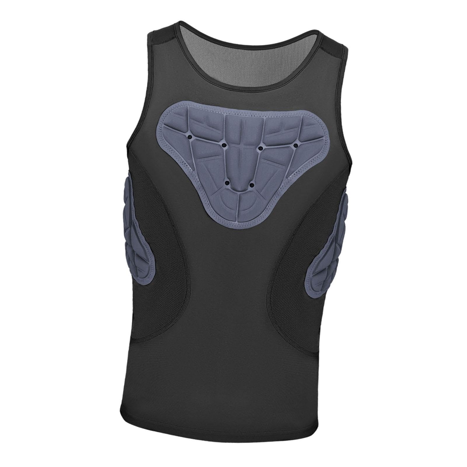 Perfeclan Gilet de Protection rembourré pour Homme, Chemise de Compression Polyvalente, débardeur d'entraînement Sportif pour Skateboard, Softball, Rugby, L