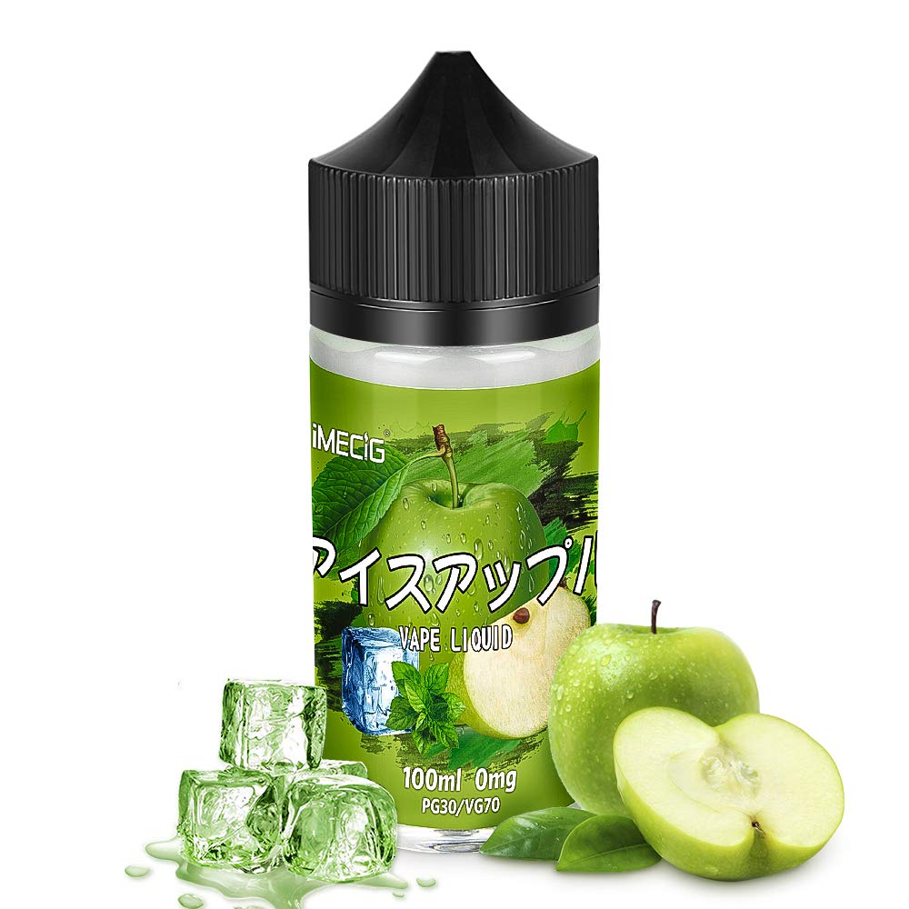 電子タバコリキッド アイスアップル 100ml Vape Liquid メンソール ベイプリキッド 大容量 ニコチンなし IMECIG