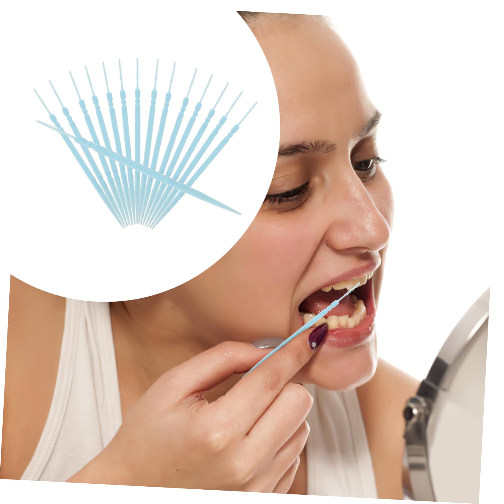 Mipcase 1060 Palillos de Dientes de Doble Punta, de PP, Desechables, para Limpieza Bucal E Interdental, Remueve Residuos Dientes