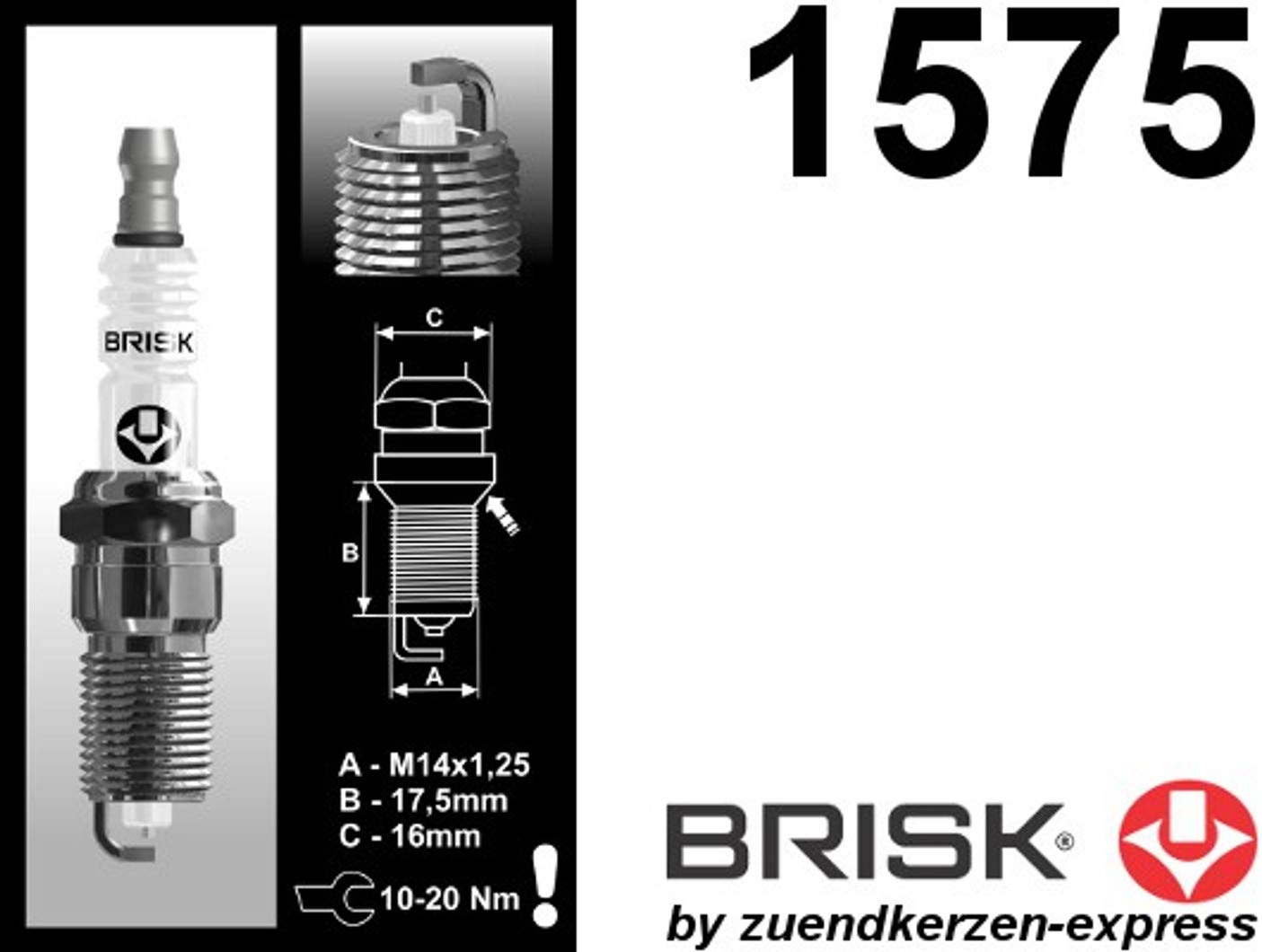 BRISK Silver GR15YS 1575 Candele d'accensione Benzina GPL Metano, set di 8