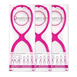 Dreamlover Wig Holder, Multiple Tall Stands for Long Wigs, Hot Pink, 3 Packs