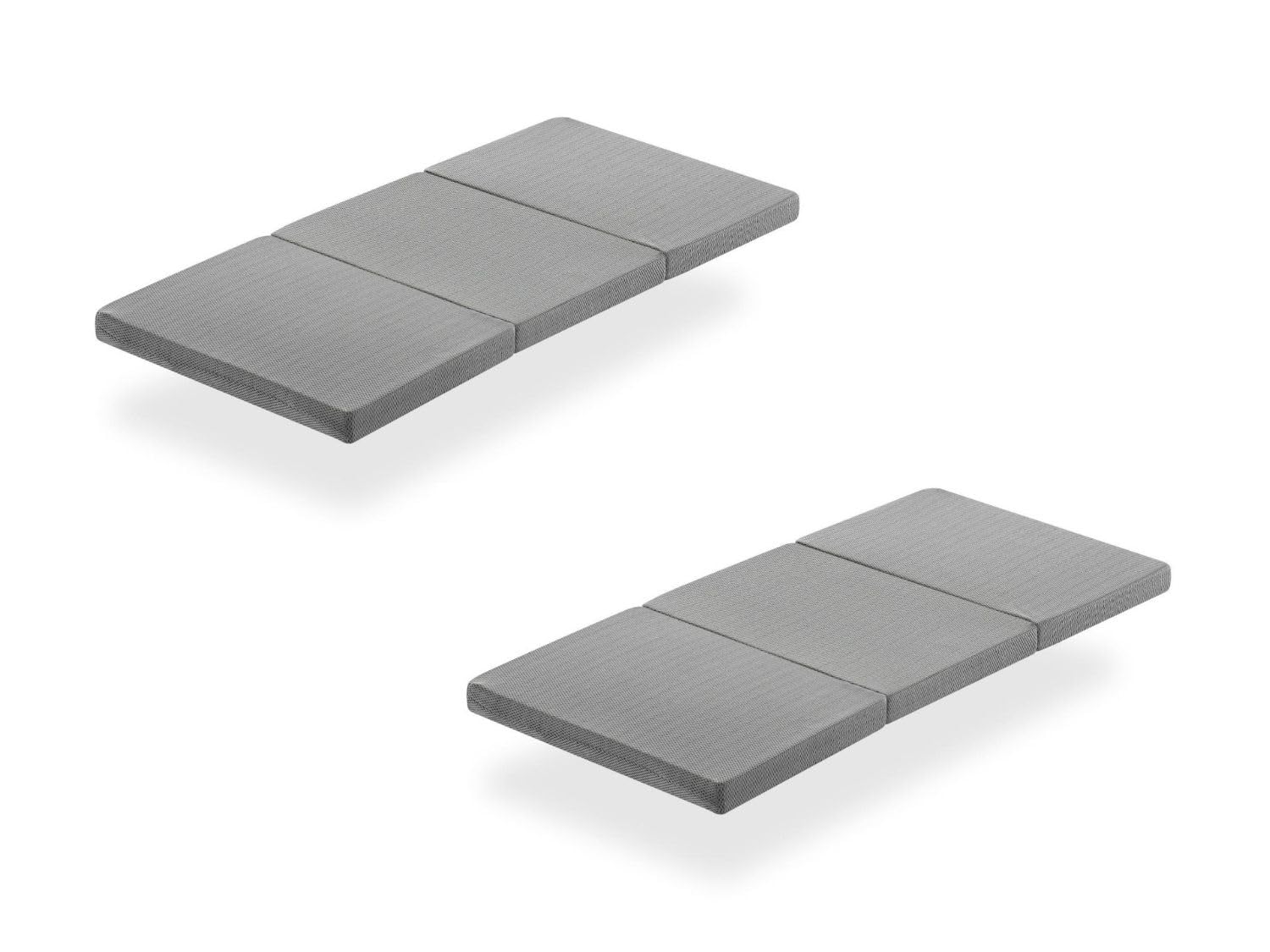 DREAMDI Lot 2X Colchón de Cuna de Viaje 120 X 60 cm – Plegable en 3 Piezas – Núcleo de Espuma HR 5 cm Gris