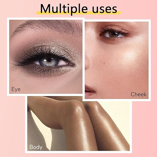 Miniatura 2 de AMY'S DIARY Paleta de sombras de ojos con purpurina para maquillaje en 5 colores, sombra de ojos marrón netual brillante brillante impermeable