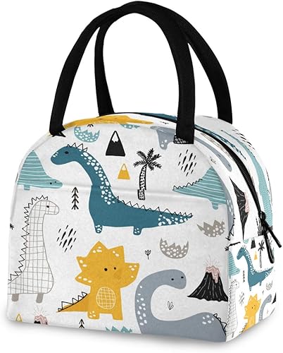 Miniatura 2 de OREZI Lonchera de dinosaurios, reutilizable, linda, con aislamiento, para niños, bolsa de mano multifuncional para la escuela, para adolescentes,