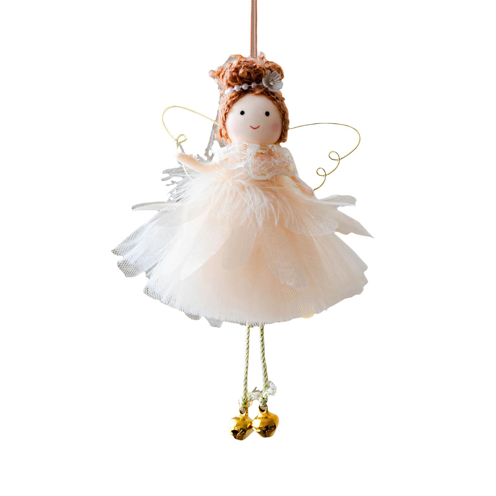 Figure Tree Ornament 17 X 12cm Holiday Decor with Loop Top and Mesh Skirt for Indoor Seasonal Home Display Seasonal Figure Ornament Christmas Tree Decor Loop Top Mesh Skirt Indoor Shelf Mantel Wreath