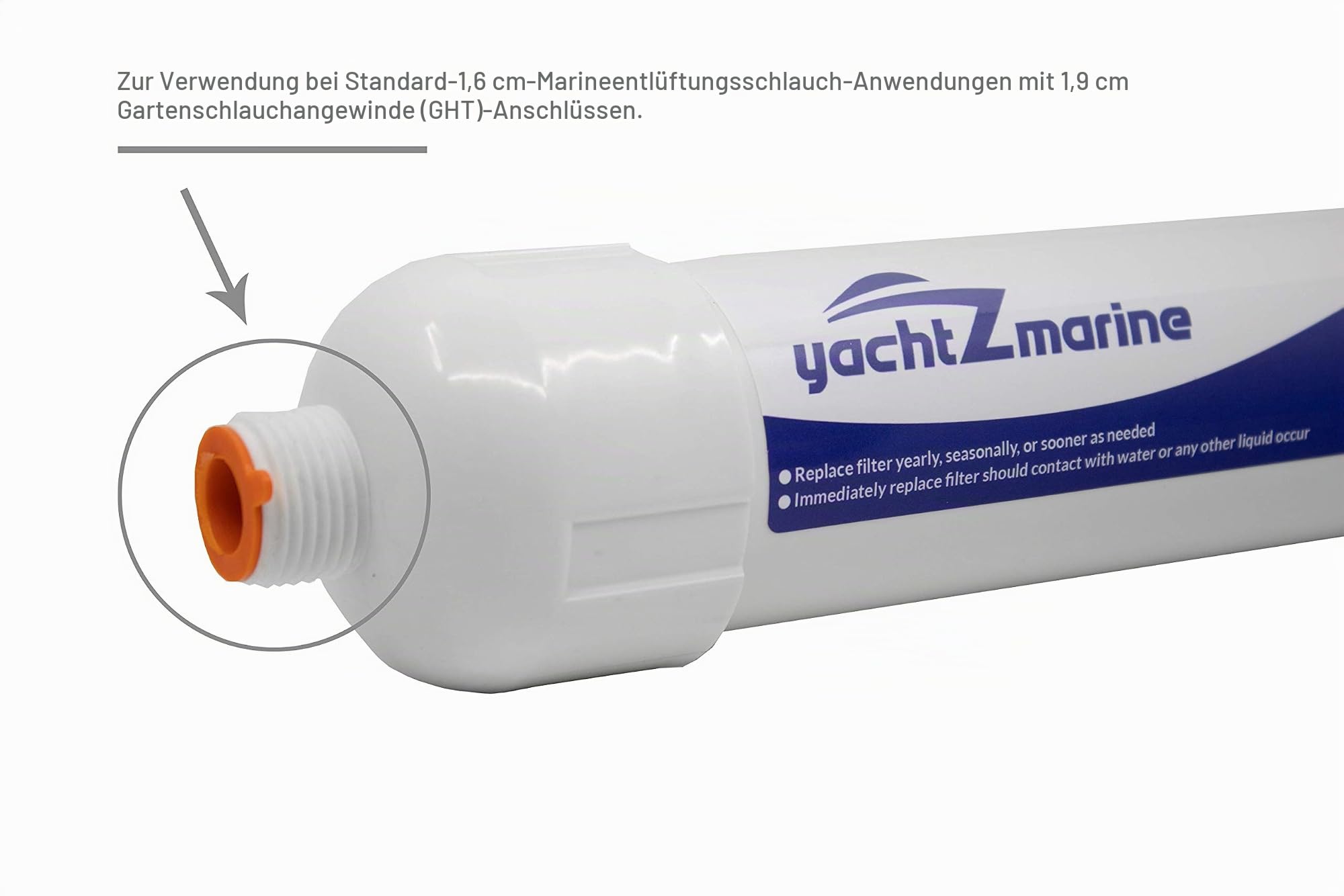 Ersatzfilter für den Tank, für Dometic, Sealand, ECO, SaniGuard, Marine Holding Tank Vent Filter, 309311002 309310002 (5/8 Zoll Entlüftungsschlauch mit 3/4 Zoll GH-Anschlüssen)