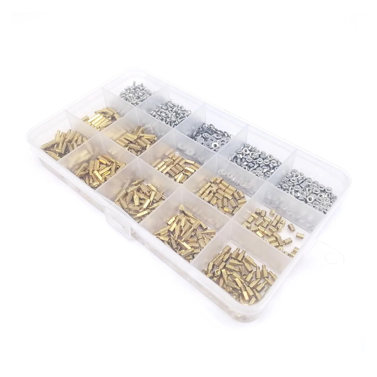 510/680/1700pc M2 M2.5 M3 M4 z litego mosiądzu miedź płytka drukowana sześciokątny sześciokątny dystans filar dystansowy kolumna nakrętka śrubowa zestaw asortymentowy (Color : M4 510pcs)