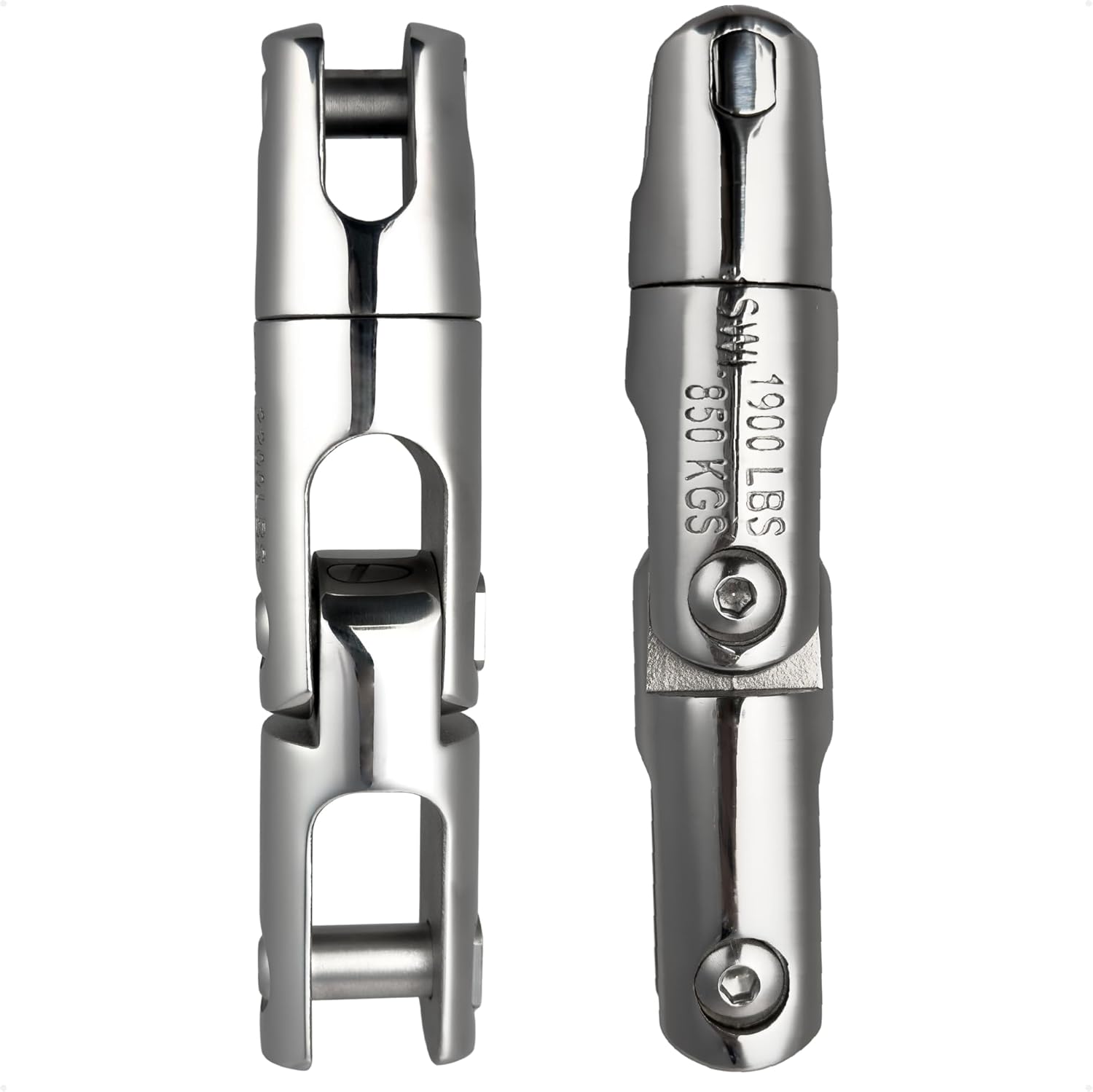 Five Oceans Marine Anchor Swivel Connector, 316 Stainless Steel Heavy Duty Boat Chain Swivel – Premium Polished Finish, Corrosion Resistant, High Load Capacity