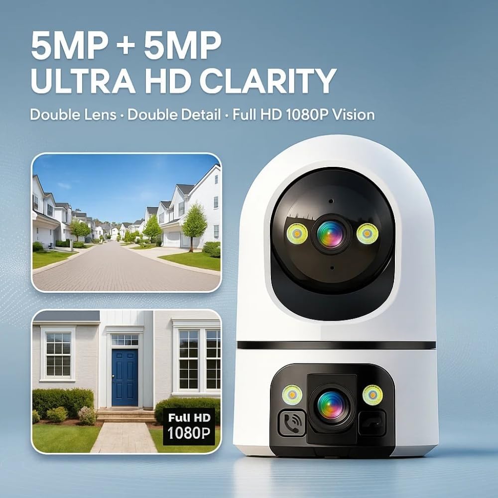MAYUMI 5+5MP FHD Dual Lens Indoor WiFi CCTV Security Camera 2