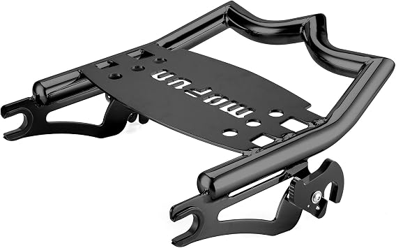 Mofun Detachable Luggage Rack Rear Grab Handles Bracket Kit Crown Luggage Rack Compatible with Harley Touring Street Glide Electra Road Glide Road King 2009-2025, Black