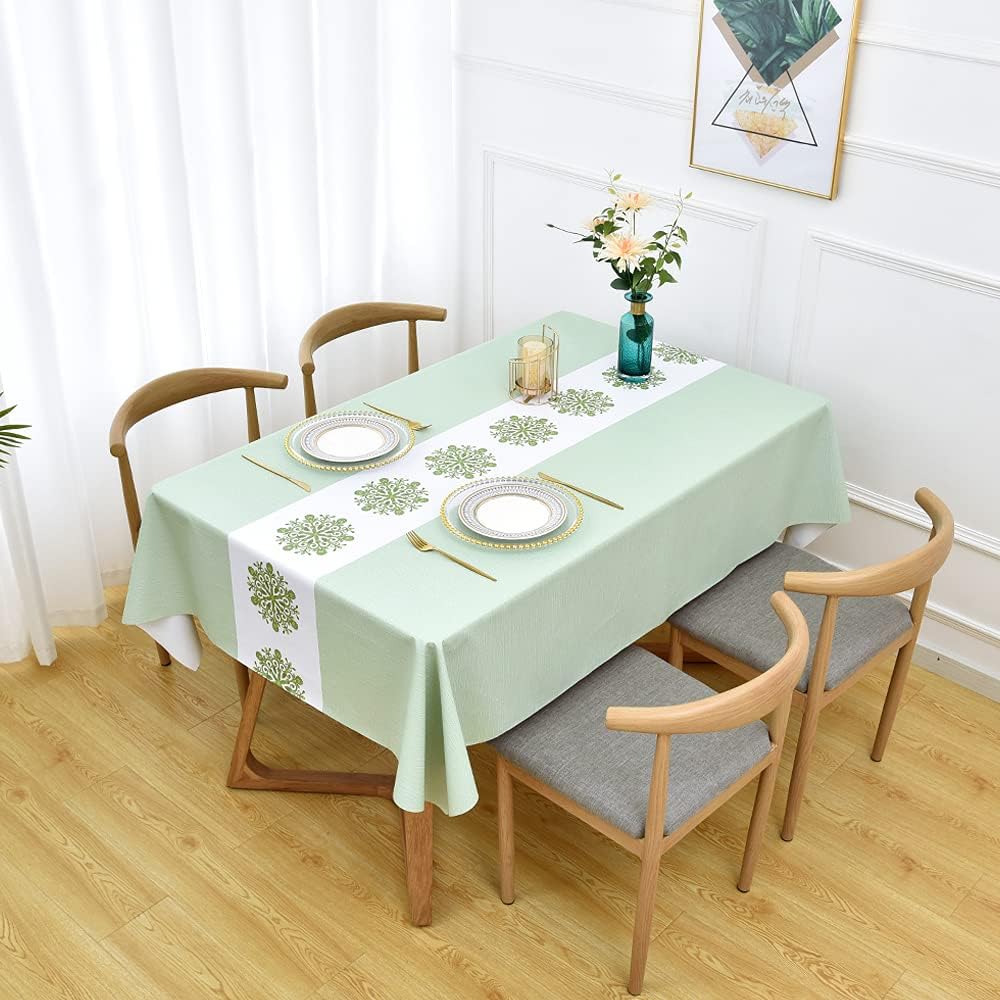 Zobesta Vinyl Table Cloth for Rectangle Tables 86x55 Plastic Tablecloth image 2