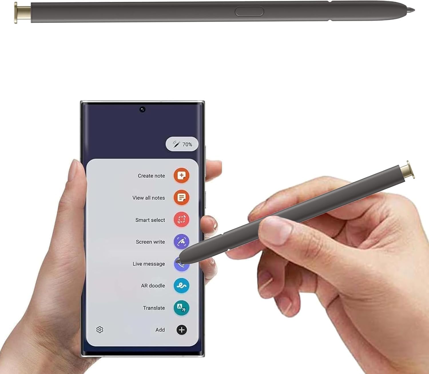 Galaxy S24 Ultra S Pen di ricambio per Samsung Galaxy S24 Ultra 5G Penna Stilo per Galaxy S24 Ultra Penna Stylus con FunzioneBluetooth,Giallo Titanio