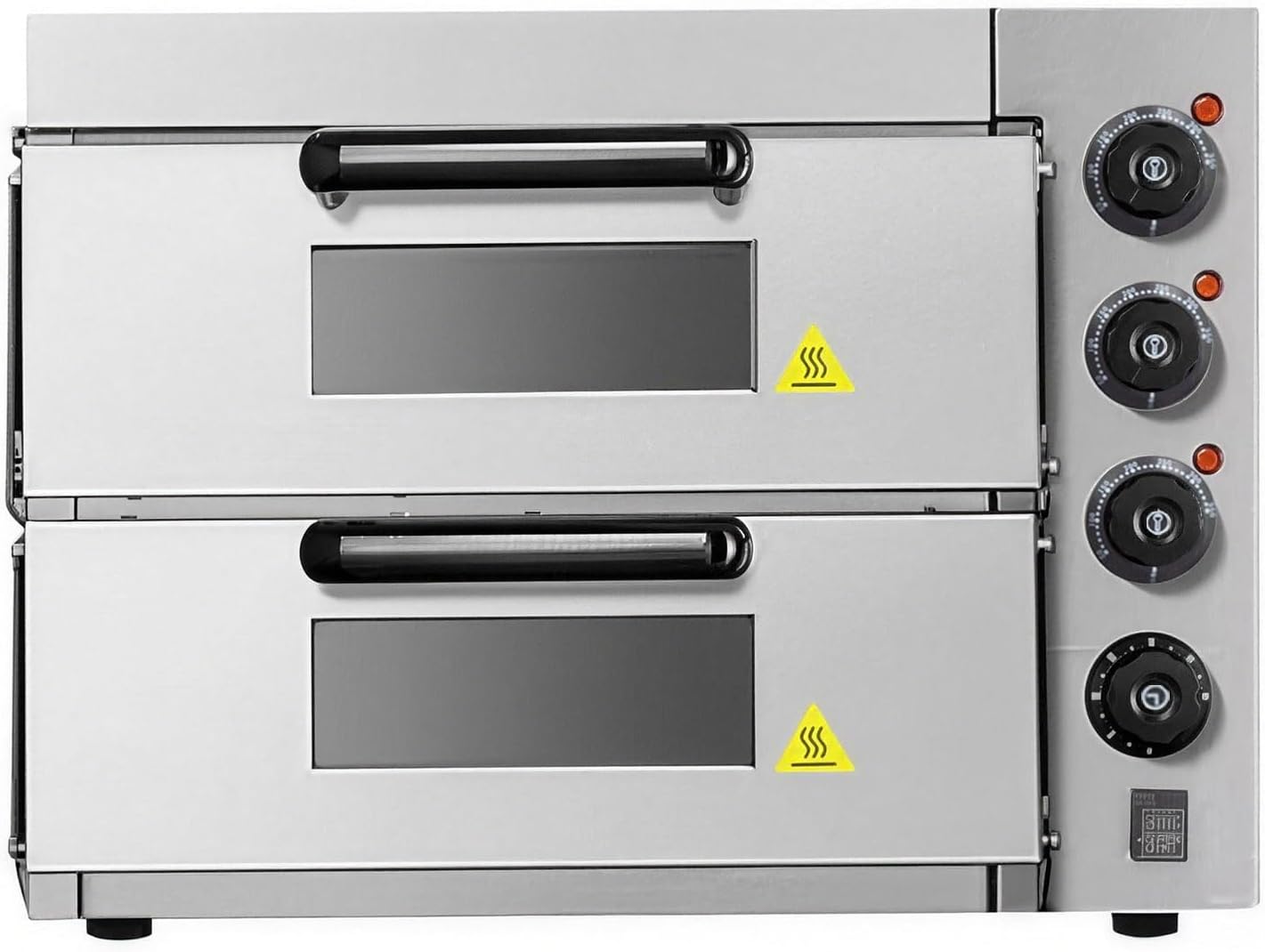 3000W Commercial Double-decker Pizza Oven Stainless Steel Baking Oven for Pizza/Cakes/Breads/Meat 110V
