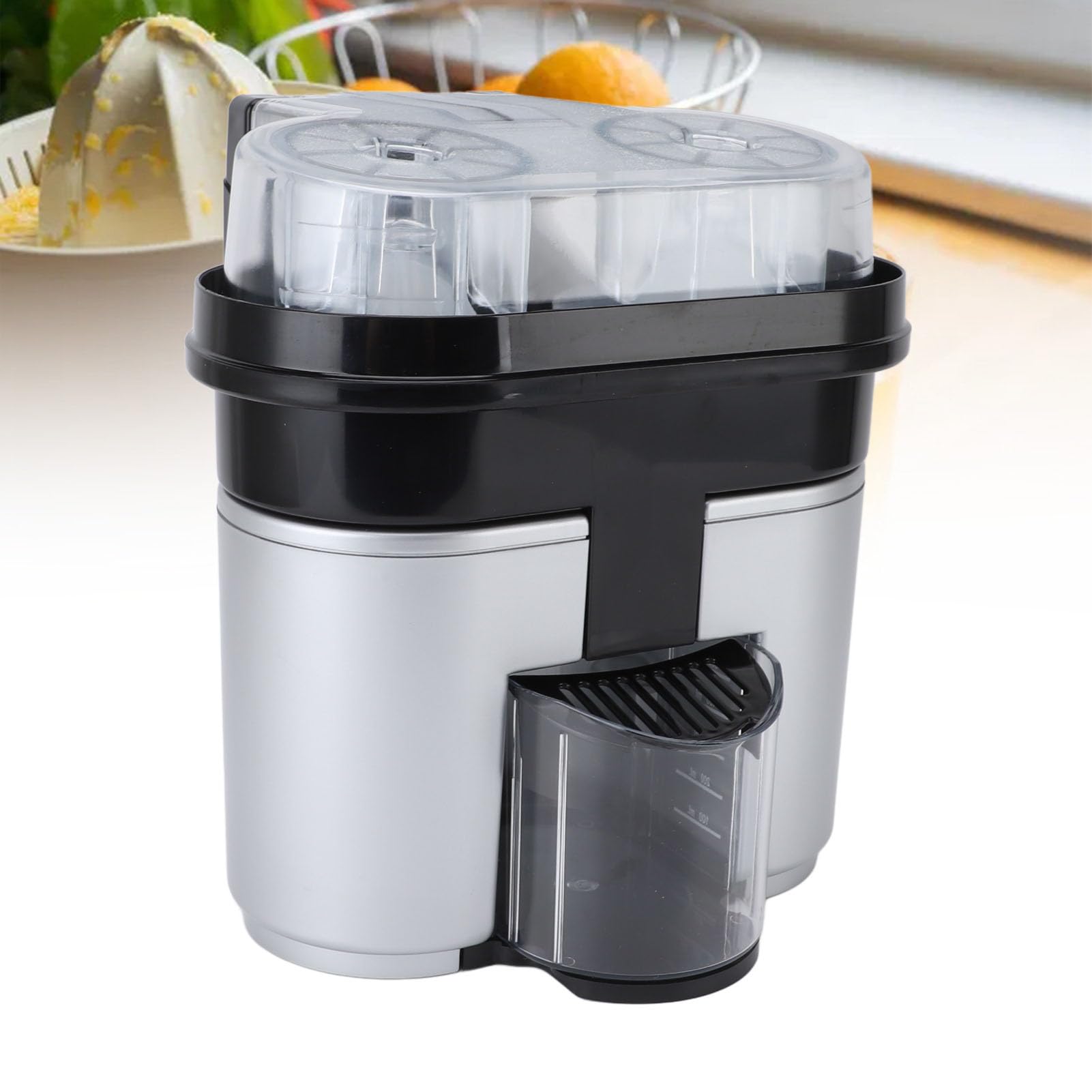Akozon Exprimidor Eléctrico de Cítricos: Exprimidor Doble para Extracción de Jugo de Alta Eficiencia, Máquina Automática de Cítricos con 220 V, y Rebanado Rápido, Ideal para Uso Doméstico y Comercial